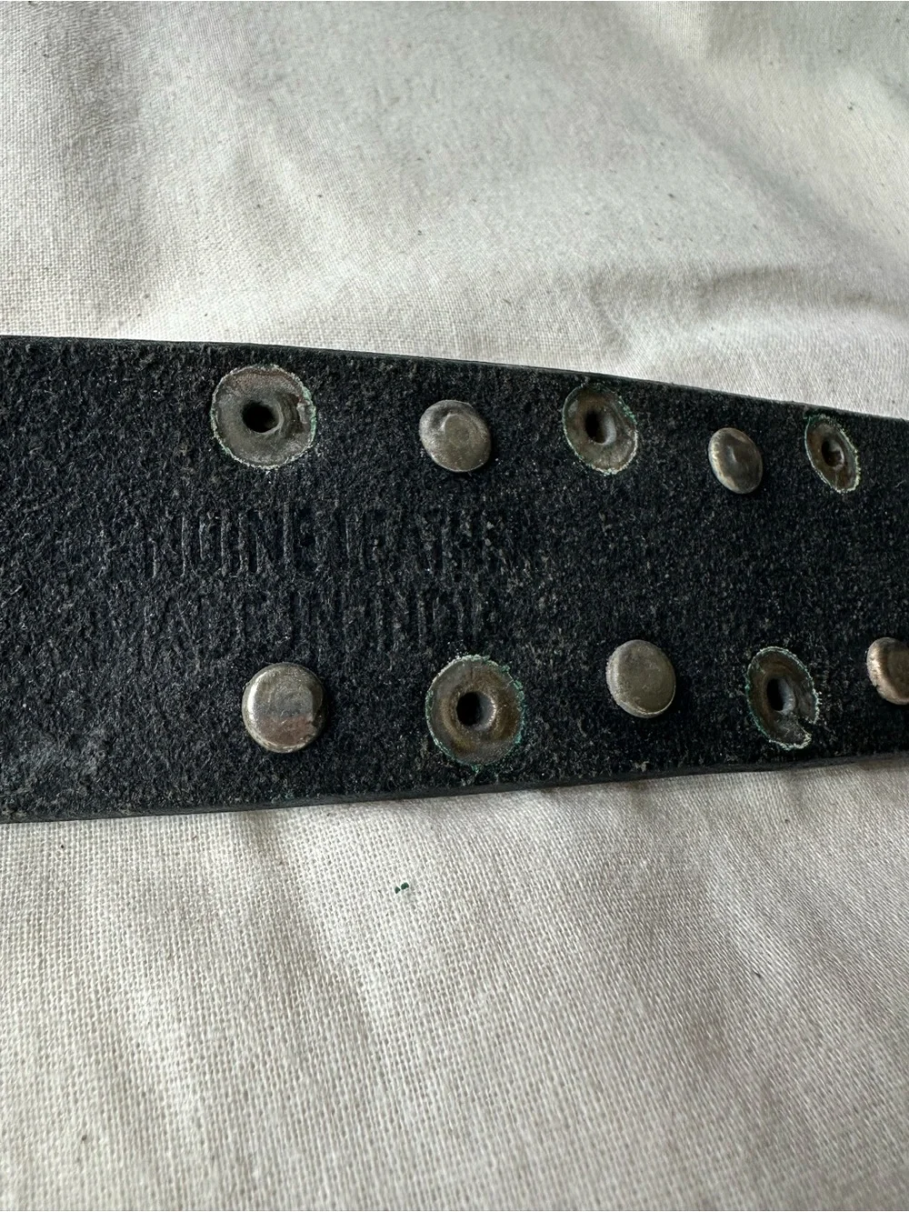 Vintage Nine West Leather Studded Western Concho Belt Black